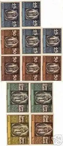 12 Banknoten Notgeld der Stadt Genthin 1921