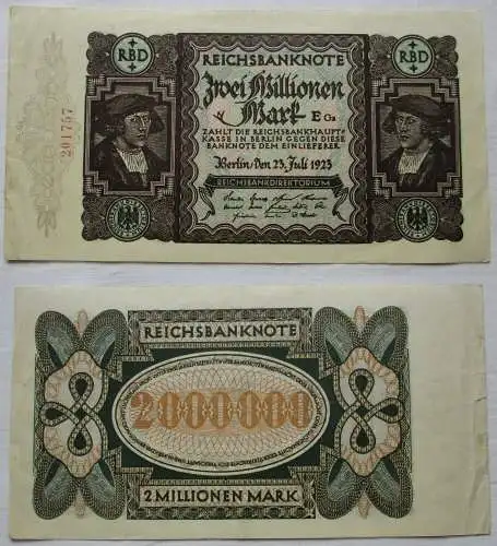 2 Millionen Mark Banknote 23.7.1923 Rosenberg Nummer 89 (123391)