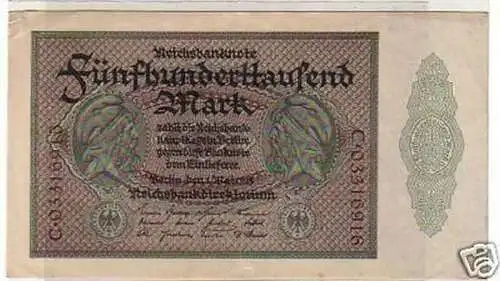 seltene Banknote 500000 Mark 1.5.1923 Rosenberg 87