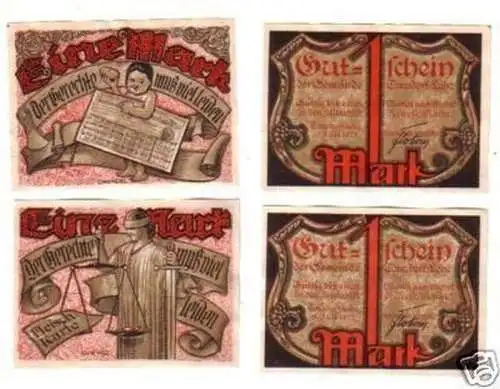 2 Banknoten Notgeld der Gemeinde Tonndorf Lohe 1921