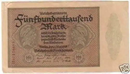 seltene Banknote 500000 Mark 1.5.1923 Rosenberg 87