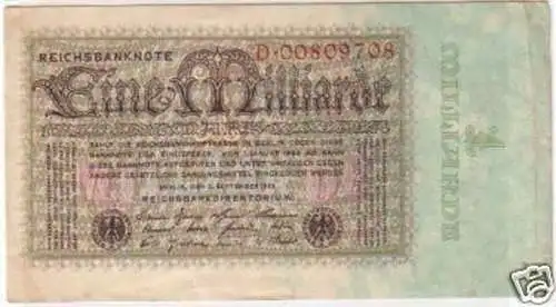 seltene Banknote 1 Milliarde M. 5.9.1923 Rosenberg 111