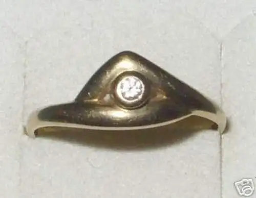 schöner Damen Ring 333er Gold mit kleinem weißem Stein