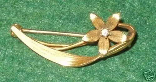 elegante alte Brosche Anstecker mit Blüte