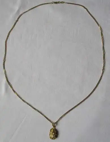 elegante Kette aus 585er Gold mit 750er Gold Skarabäus Anhänger (125397)