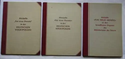 DDR Urkunden Nachlass 3 Urkunden Medaille f. treue Dienste Volkspolizei (101075)