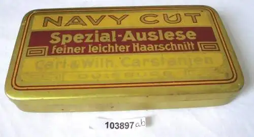 alte Blechdose Dose Navy Cut Spezial-Auslese Carl & Wilh. Carstanjen Duisburg