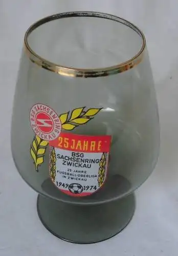 schönes großes Glas Biertulpe 25 Jahre BSG Sachsenring Zwickau 1974