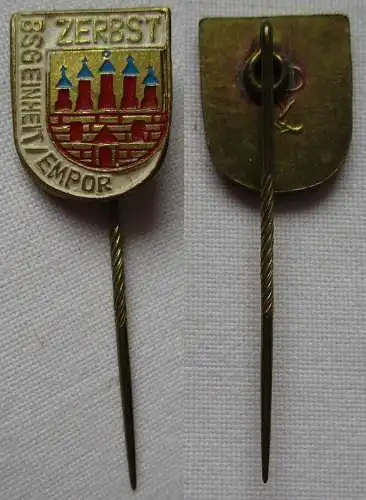 DDR Sport Anstecknadel Mitgliedsabzeichen BSG Einheit / Empor Zerbst (143716)