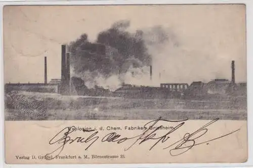 74263 Ak Explosion in der chemischen Fabrik Griesheim 1901