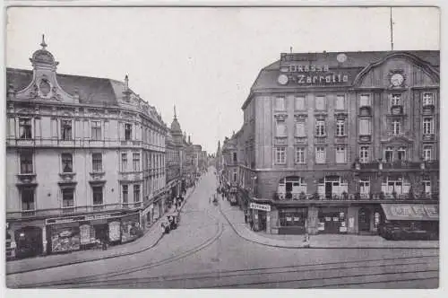 39739 Ak Beuthen O.-S. - Blick in die Bahnhofsstraße, Okassa Zarrotto um 1910