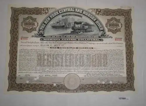 1000 Dollar Aktie The New York Central and Hudson River Michigan 1958 (127500)