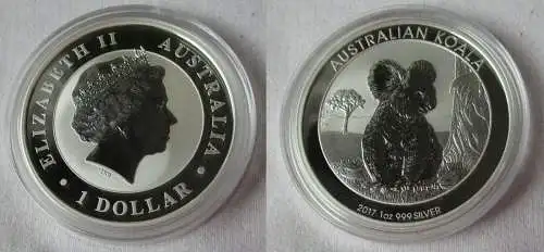 1 Dollar Silber Münze Australien Koala Bär 2017 1 Unze Silber UNC (134438)