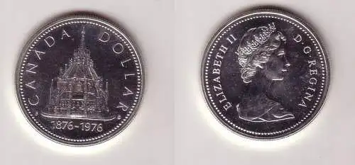 1 Dollar Silber Münze Kanada Parlamentsbibliothek in Ottawa 1976 (103298)