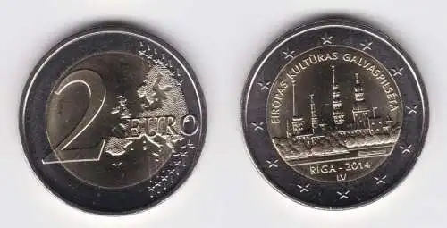 2 Euro Gedenkmünze Lettland 2014 Riga - Kulturhauptstadt Stgl. (125811)