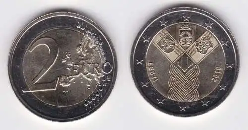 2 Euro Münze Estland 2018 100 Jahre Unabhängigkeit Stgl. (123067)