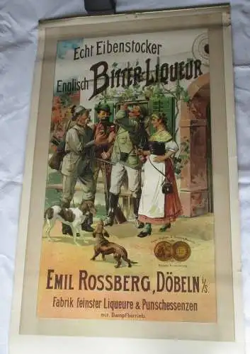 Plakat Echt Eibenstocker Englisch Bitter Liqueur Emil Rosberg Döbeln (103814)