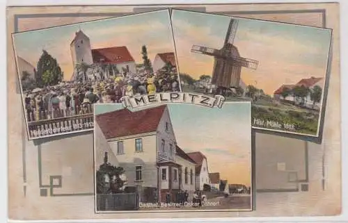 39222 Mehrbild Ak Melpitz Windmühle, Gasthof, Hundertjahrfeier 1813-1913, 1919