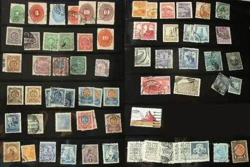 kleine Briefmarkensammlung mit 69 alten Briefmarken Mexiko (140531)