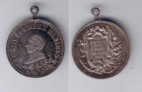 seltene Silber Medaille Pabst Leo XIII Pontifex Maximus 1810-1903