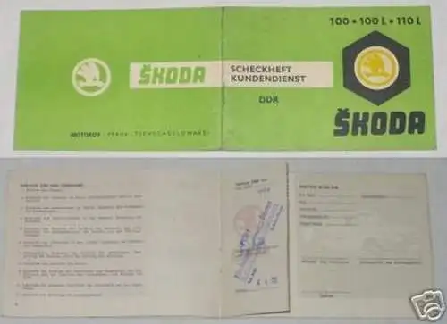 DDR Kundendienst Scheckheft für PKW Skoda 1972