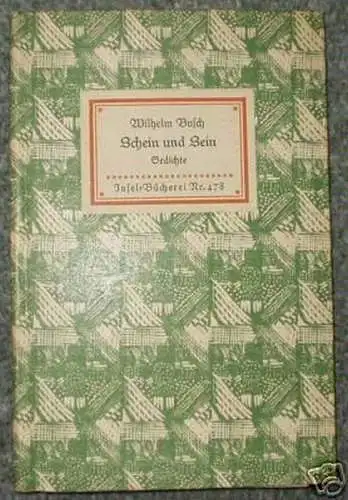 Insel-Bücherei Nr. 478 Gedichte"Schein und Sein" um1930