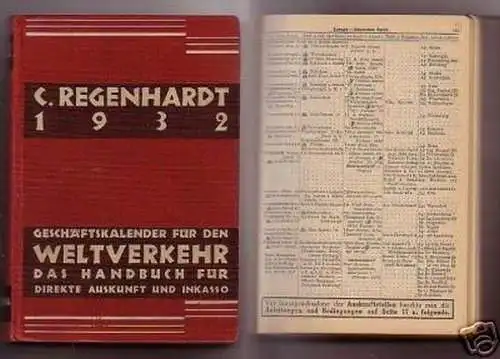 Regenhardt Geschäftskalender für den Weltverkehr 1932