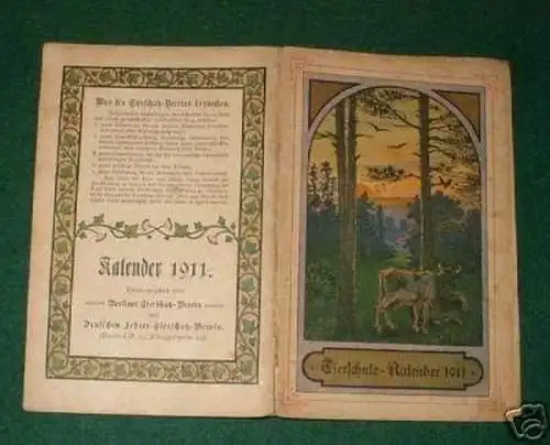 schöner Tierschutz-Kalender 1911 Berlin