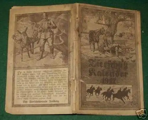 schöner Tierschutz-Kalender 1917 Freiberg Kriegsausgabe