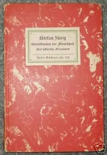 Insel-Bücherei Nr. 165 5 Erzählungen S. Zweig um 1930