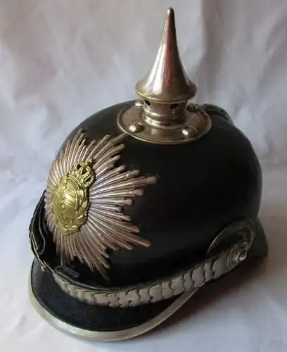 seltene Original Pickelhaube Sachsen Pioniere für Feldwewbel (114027)