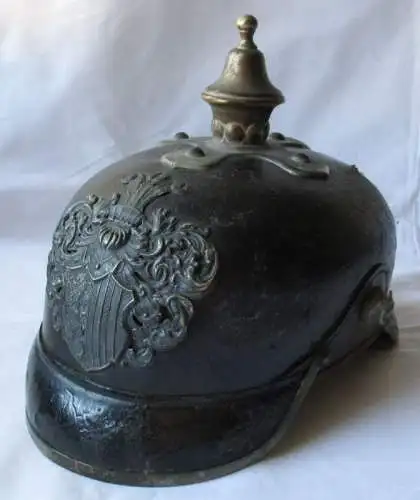 seltene Original Pickelhaube Polizei Stadt Leipzig um 1900 (125440)