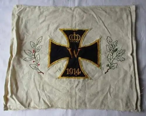 bestickter Patriotika Kissenbezug Eisernes Kreuz 1914 1. Weltkrieg (122792)