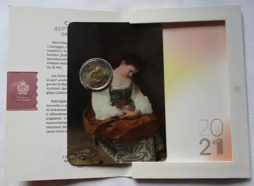 San Marino 2 Euro 2021 Caravaggio 450.Anniversario Blister/Folder Stgl. (124659)