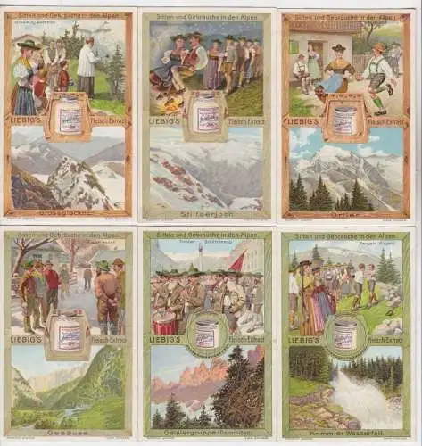 Liebigbilder Serie 718 "Sitten und Gebräuche in den Alpen" komplett 1907 (109754