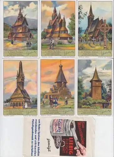 Liebigbilder Serie 1098 "Kirchenbauten aus Holz" komplett 1937 (109491)