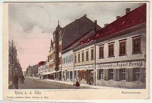 32704 Feldpost Ak Riesa a.d. Elbe Wettinerstrasse 1915