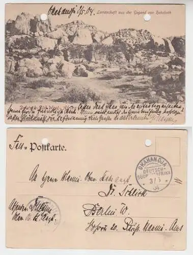 65478 Feldpost Ansichtskarte Deutsch Südwestafrika mit Stempel Okahandja 1904