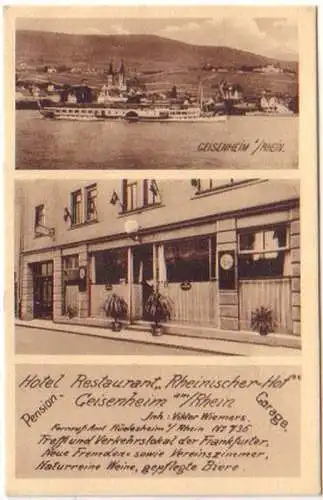 21095 Feldpost Ak Geisenheim am Rhein Hotel 1942