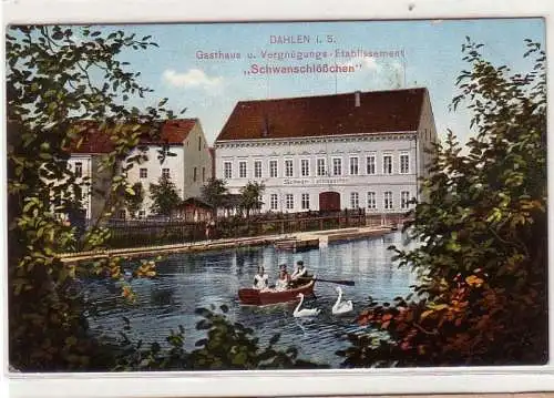 53476 Feldpost Ak Dahlen Gasthaus "Schwanenschlößchen" 1917