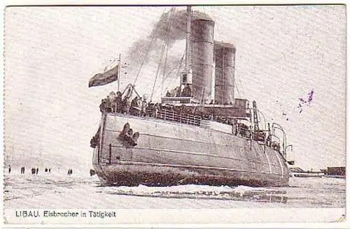 11316 Feldpost Ak Libau Eisbrecher in Tätigkeit 1918