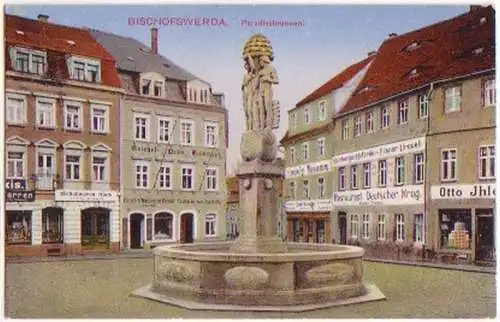 17856 Feldpost Ak Bischofswerda Paradiesbrunnen 1916