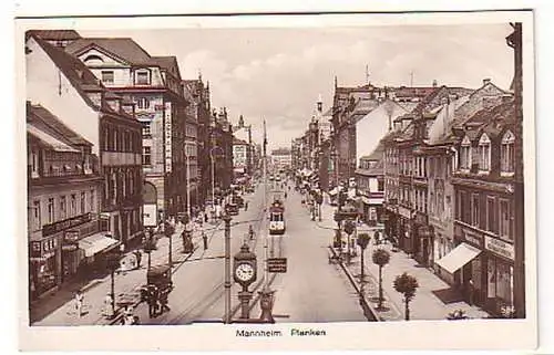 03408 Feldpost Ak Mannheim Planken mit Straßenbahn 1942