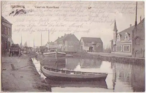 16791 Feldpost Ak Iseghem Vaart en Noordkaai 1915