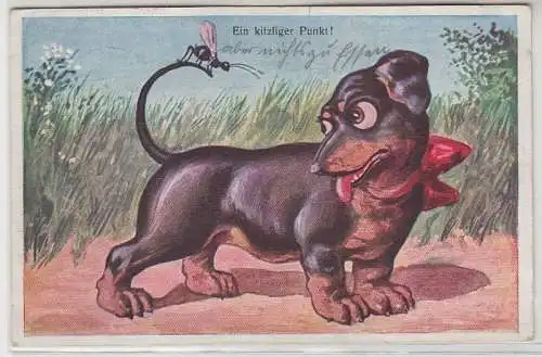 10755 Feldpost Humor Ak "Ein kitzeliger Punkt!" 1917