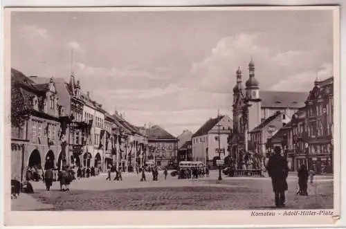 67386 Feldpost Ak Komotau Chomutov Marktplatz 1942