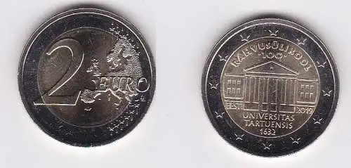 2 Euro Gedenkmünze Estland Universität Tartu 2019 Stgl. (167216)