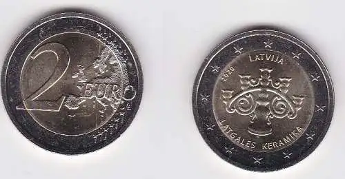 2 Euro Gedenkmünze Lettland Lettgallische Keramik 2020 Stgl. (167389)