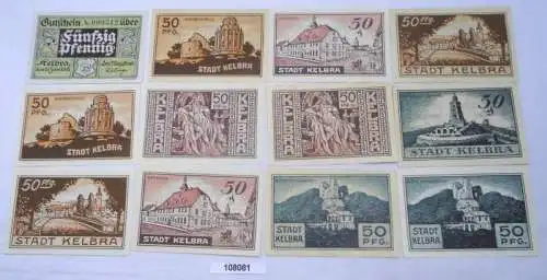 12 Banknoten Notgeld Stadt Kelbra 1921