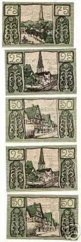 5 Banknoten Notgeld der Stadt Holzminden 1922